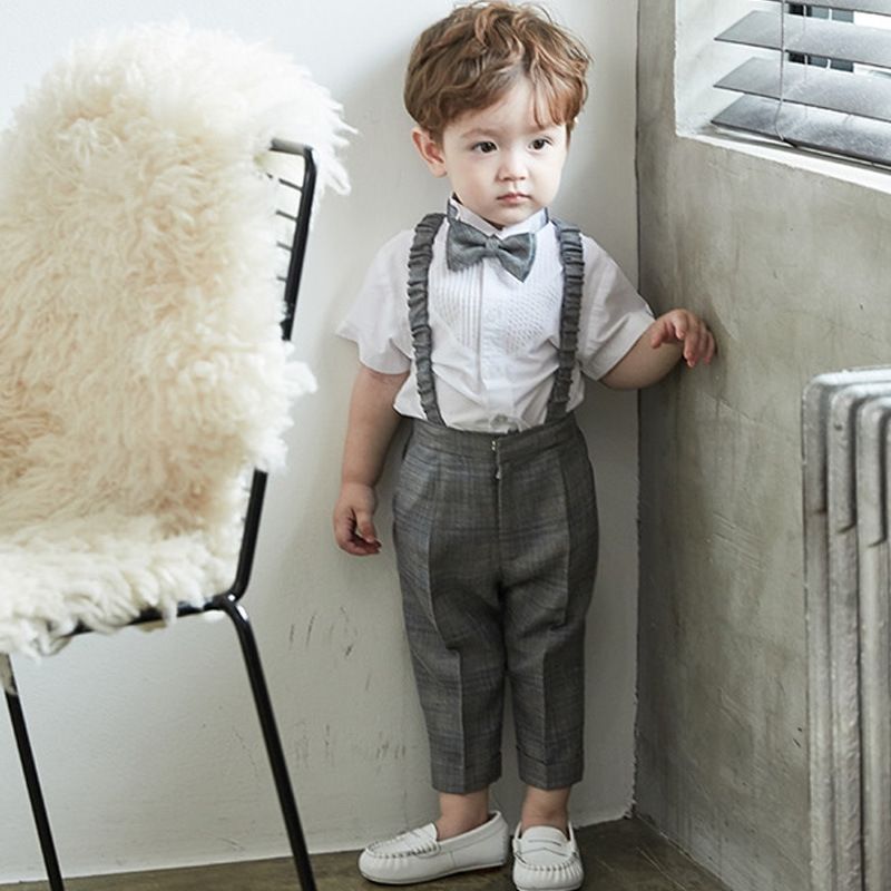 baby suit with suspenders