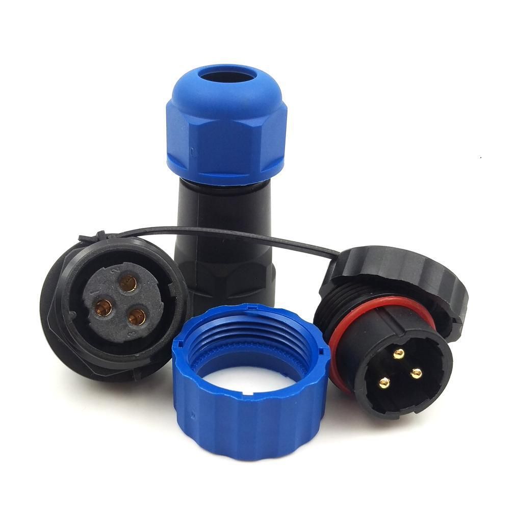 SD20 3pin Waterproof Power Cable Connector, 25A 250V High Voltage