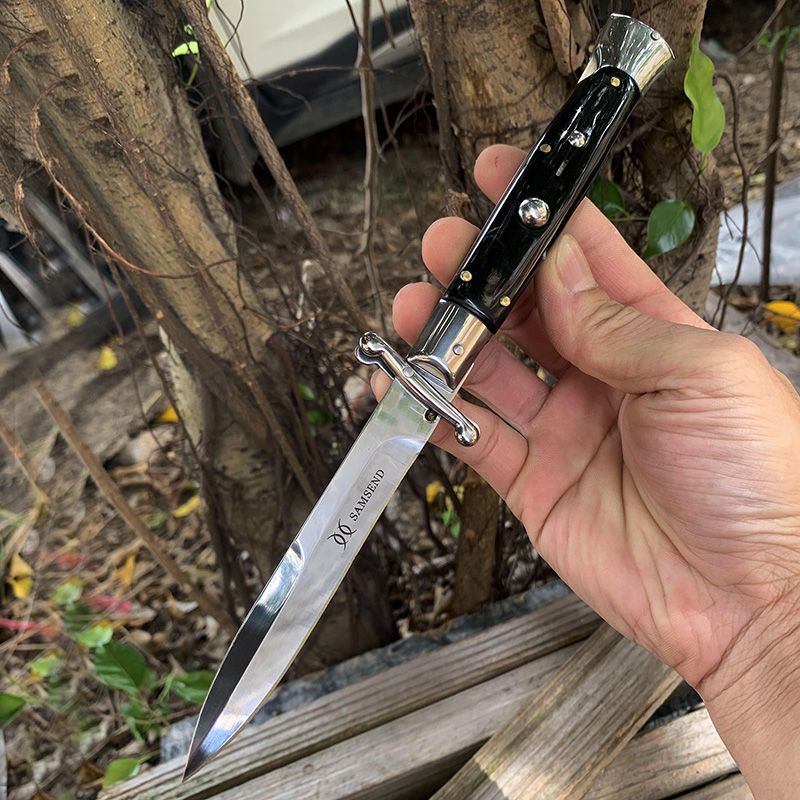 SAMSEND High End 10 Inch Italian Style Folding Knife 440 Steel EDC