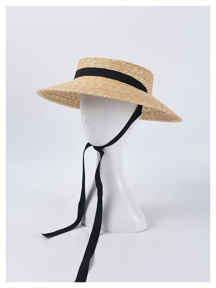 Newest Women Sun hat French Style Wide Brim Straw hat Casual Natural Wheat Straw hat