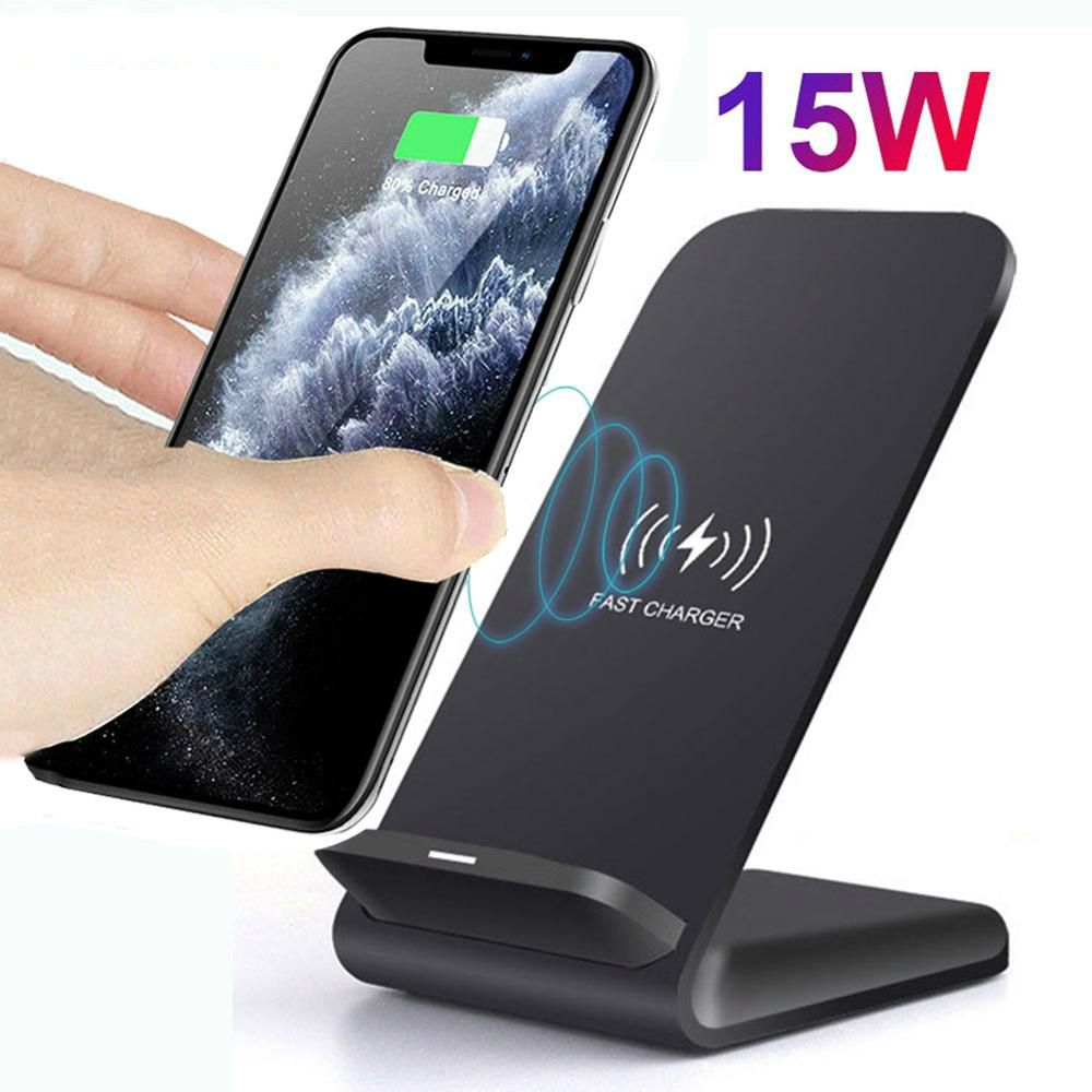 15W Qi Wireless Charger Stand For IPhone SE2 X XS MAX XR 11 Pro 8 Samsung S20 S10 S9 Fast