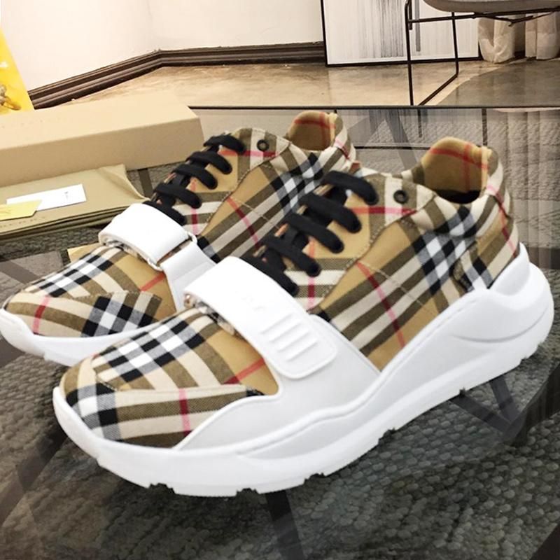 burberry vintage check cotton sneakers mens