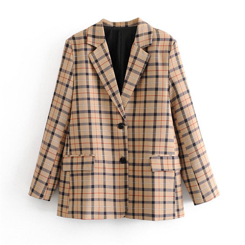 long checkered blazer