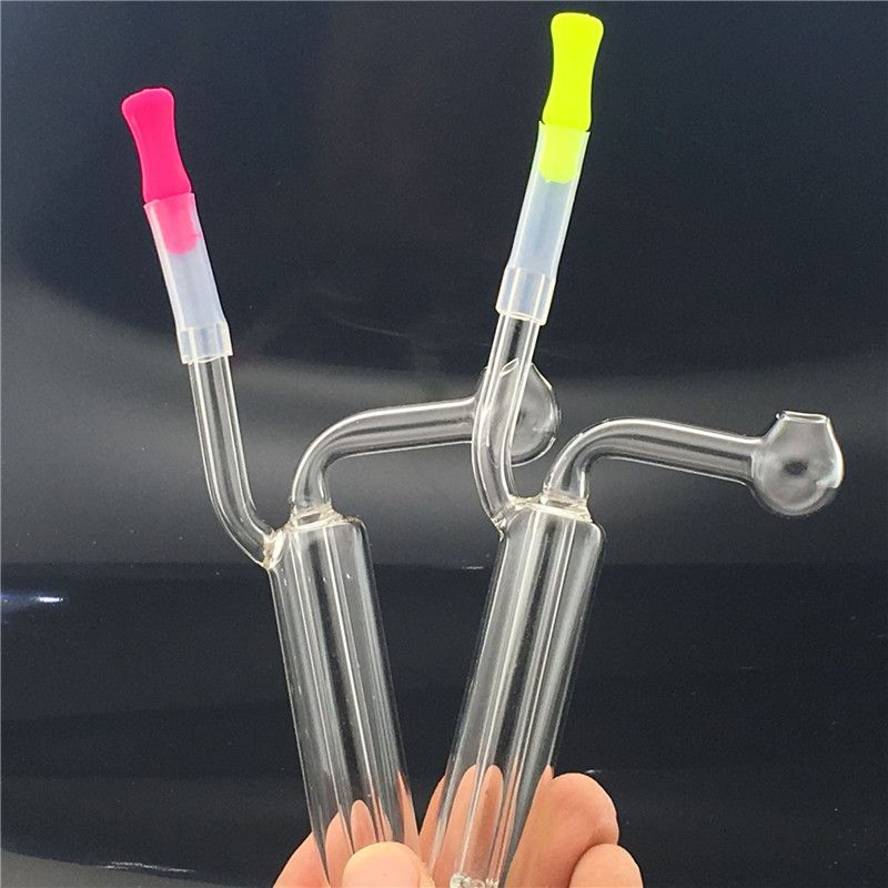 2021 Mini Glass Oil Burner Water Pipes Hand Size Glass Bubbler Bong Ash