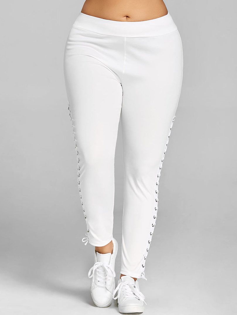 plus size lace up leggings