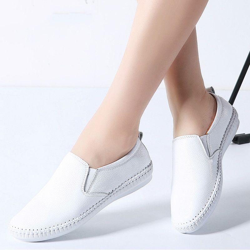 womens white ballerina flats