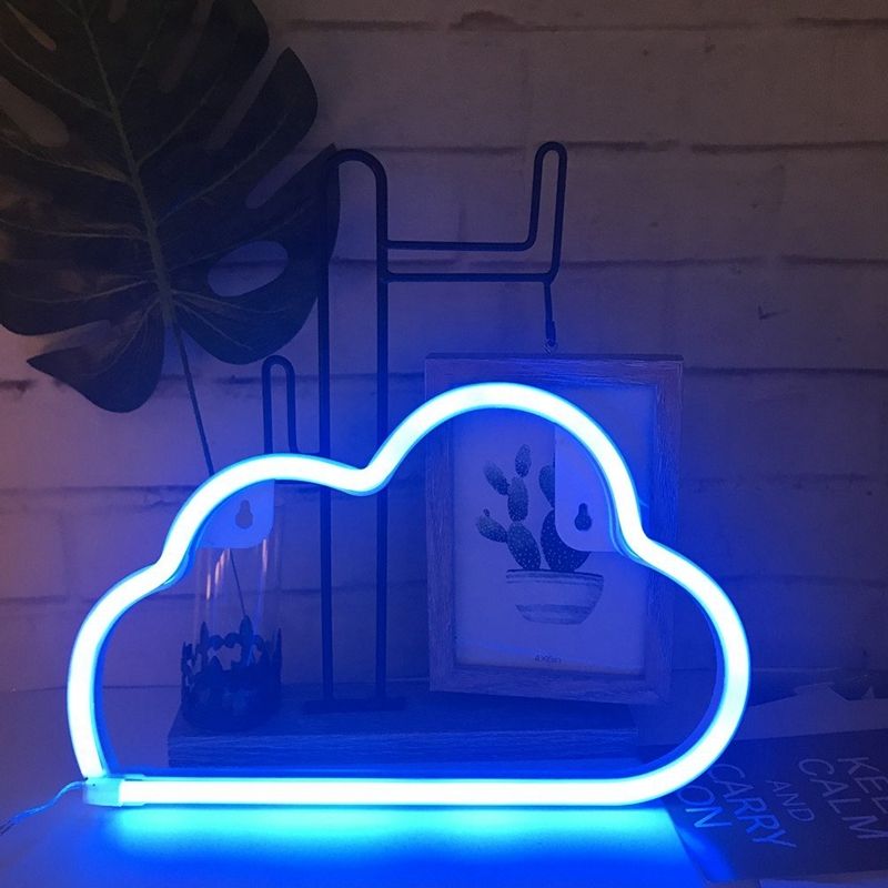 LED Cloud Design Neon Sign Art Decor Lights Plastic Wall Lamp for Kids Baby Room 