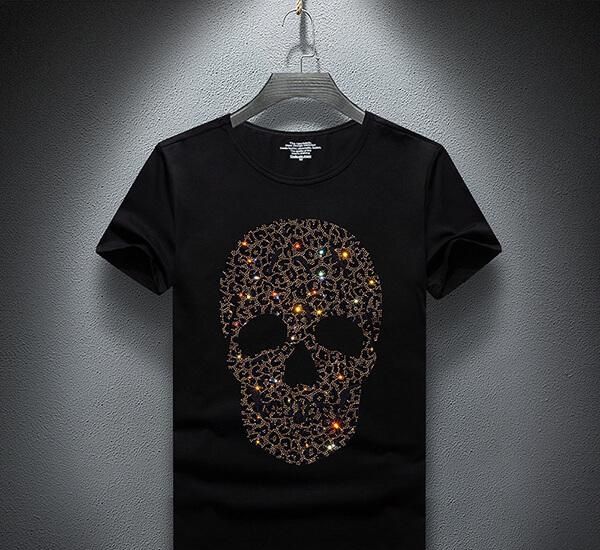 Mens designer rhinestone t shirts Clearance