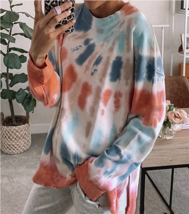 Compre Azul Teñido Anudado Ropa Para Mujer Sudaderas Con Capucha  Adolescente Calle Harajuku Hip Hop En Colores Pastel De La Camiseta De  Impresión De Las Mujeres Suelta Con Capucha Ocio A 22,8