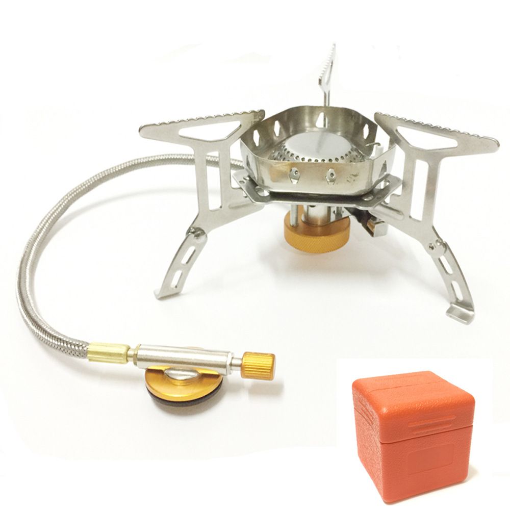 Wind proof outdoor gas burner camping stove lighter tourist equipment portable