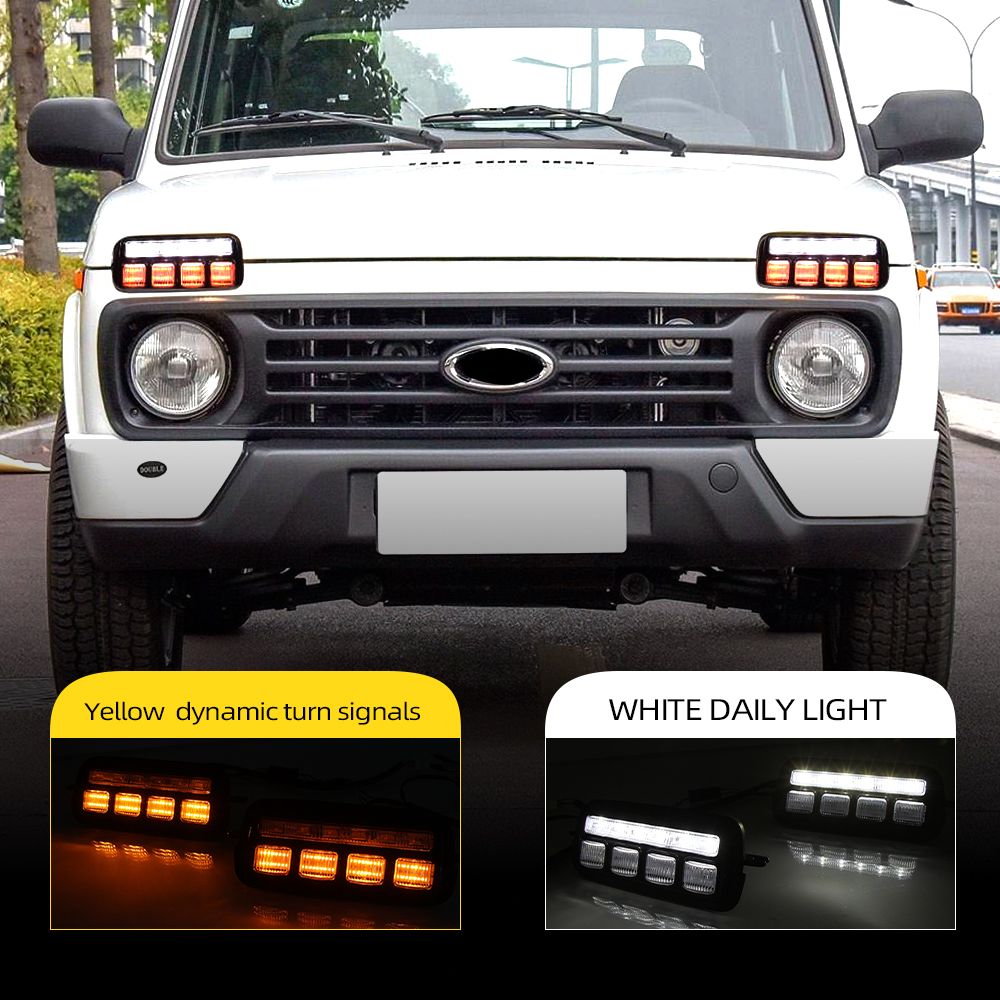 Color : Side Turn Signal YZHUA 2 PCS 7 Pulgadas LED de Cabeza de Giro Lámpara de señal LED LED DIATE LUZ DE LUZ Ajuste para LA Lada NIVA 4x4 Frontal Delantero Lámpara de Niebla