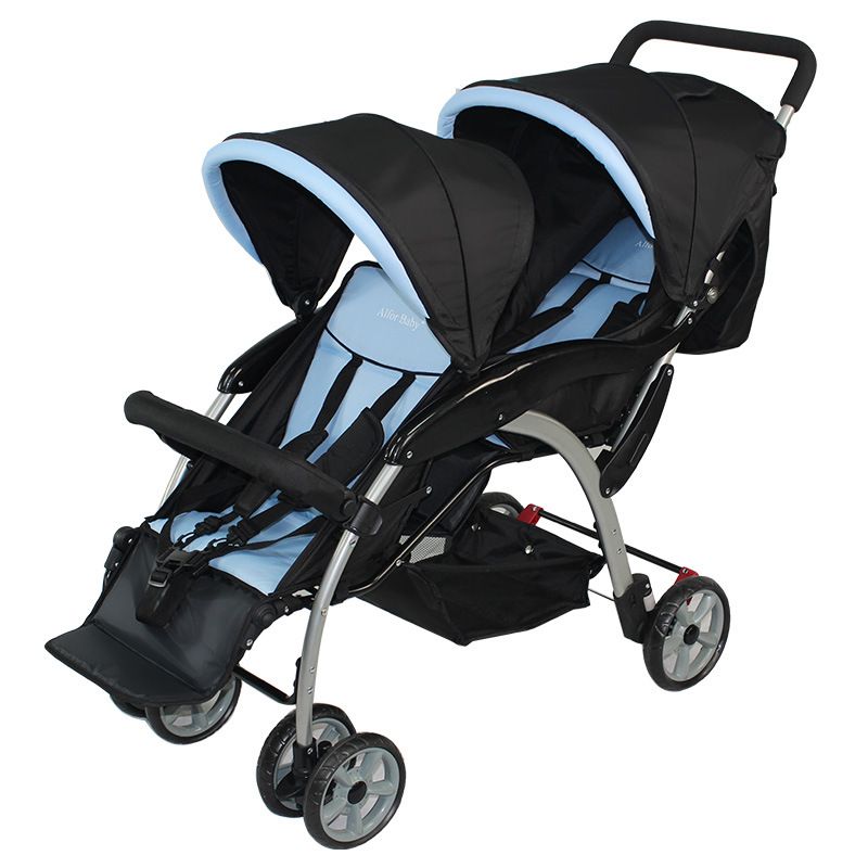 double umbrella stroller in store