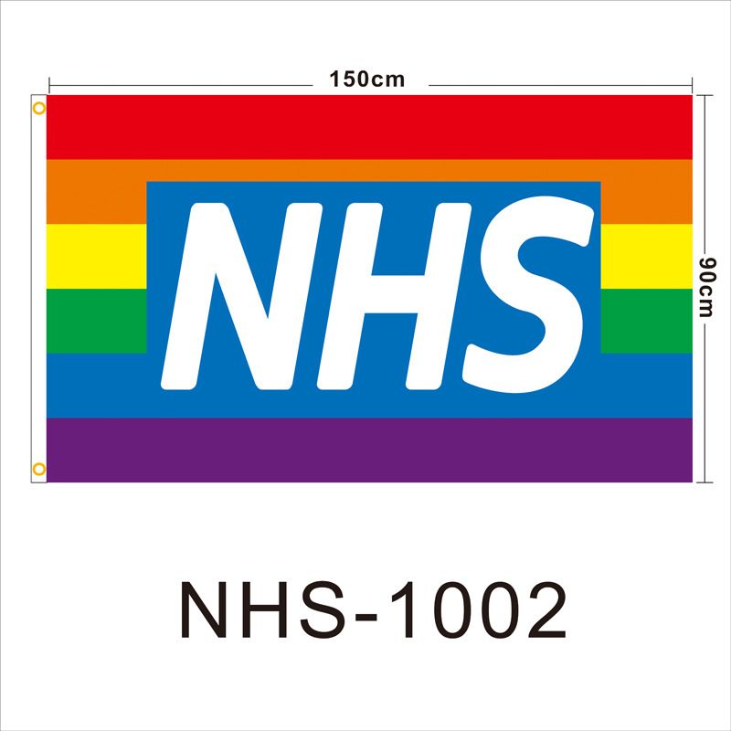 NHS Thank You Flag 3x5FT Custom Polyester With Grommets Screen Printed