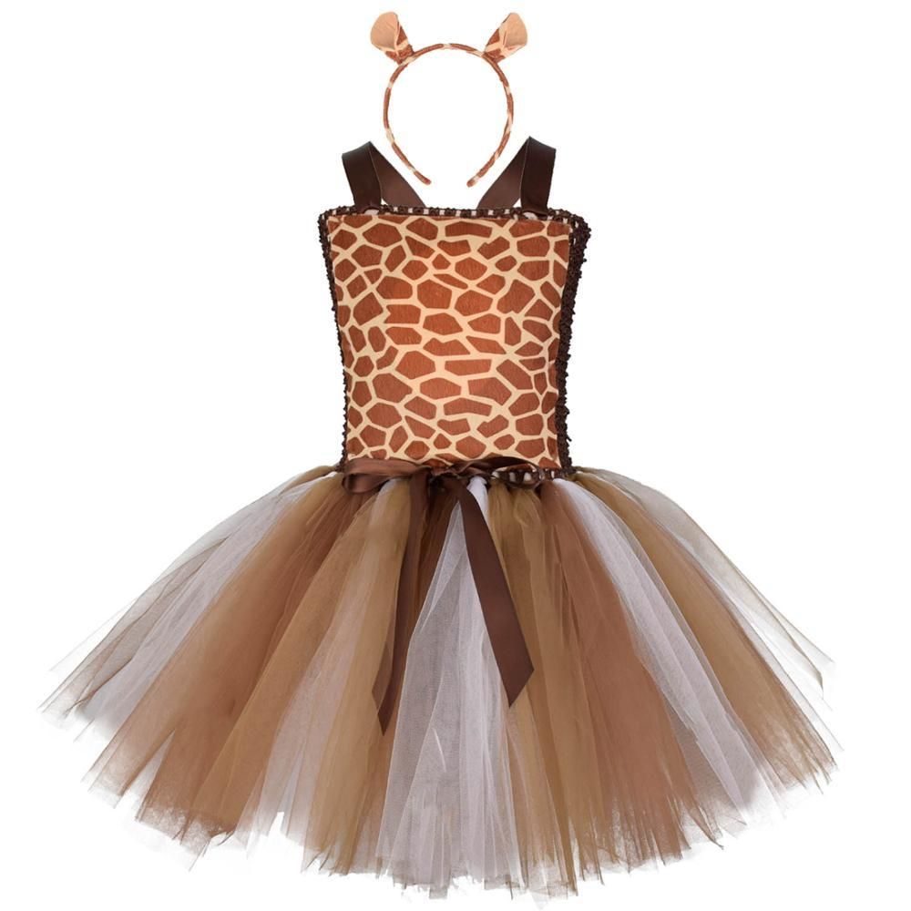 Giraffe Tutu Costume Girls Brown Fluffy Animal Birthday Party Tutu Dresses Kids Wild Halloween Costume Toddler Photo Dress 1 12y T0709 From Luo08 14 36 Dhgate Com