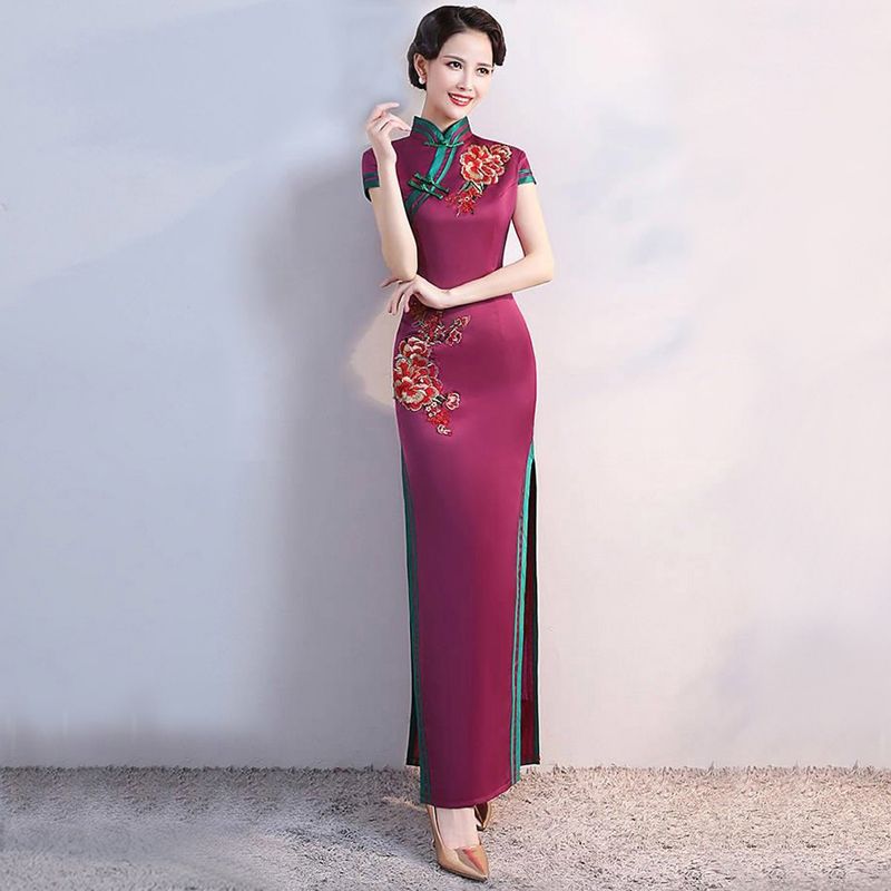 Compra Ropa Étnica S 4XL GREN Party Cheongsam Vintage Estilo Chino  Primavera Larga Vestido De Noche Oriental Mujer Elegante Qipao Vestido Plus  Tamaño Barato | Entrega Rápida Y Calidad | Es.Dhgate