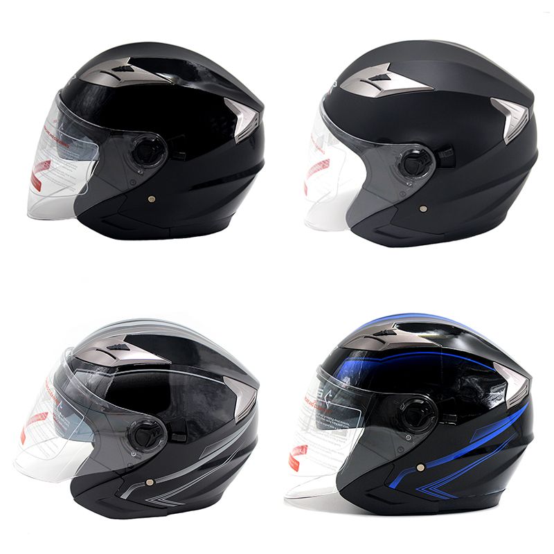 IBK Double Visor Motorcycle Helmets Universal 3/4 Face Summer Cool