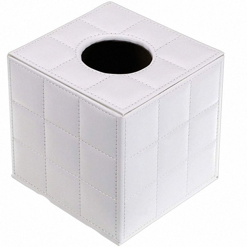 black leather tissue box holder