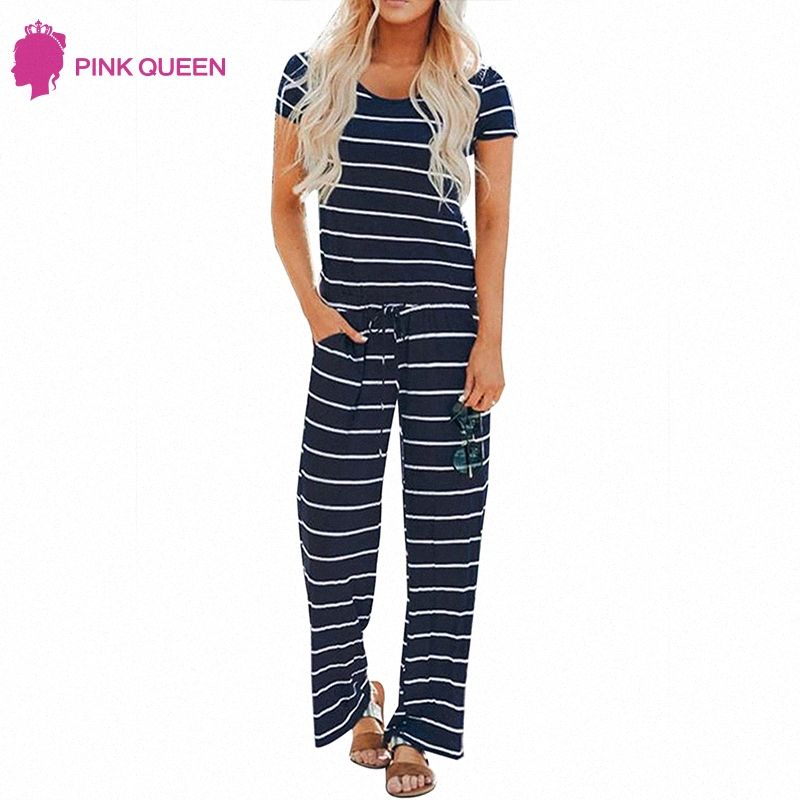 Pink Queen Womens Short Sleeve Summer Casual Shorts Romper with Belt