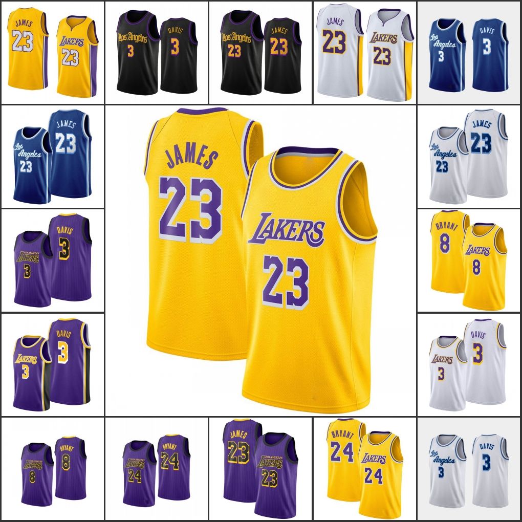 Los Angeles Lakers Kobe Bryant Men Lebron James Anthony Davis Nba New 2020 Basketball Jersey Supplier