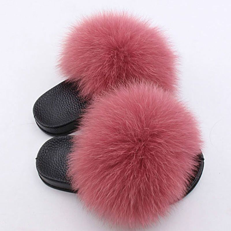 fluffy slipper slides