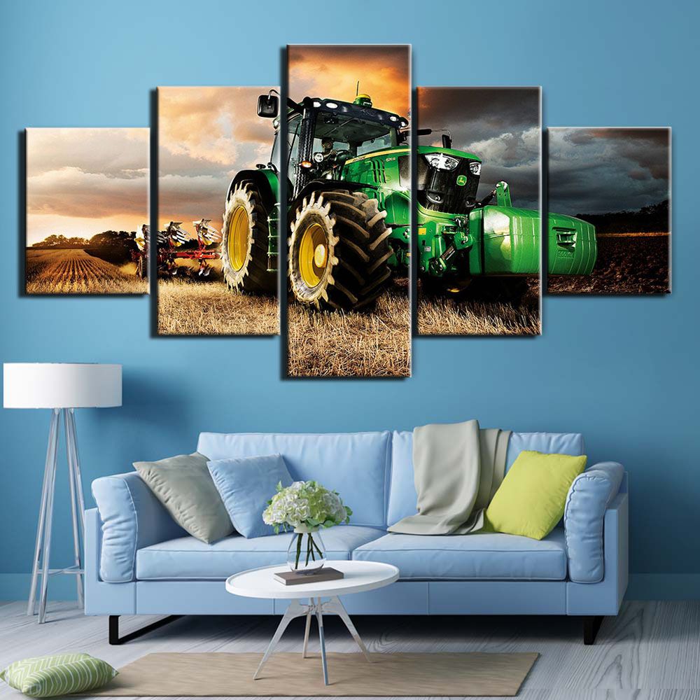 2020 Home Decor Painting Truck Canvas Print Harvester Poster Modern Vintage Wall Art Modular 5 Panel Picture Bedroom Background Frame From Zhu793737893 9 75 Dhgate Com