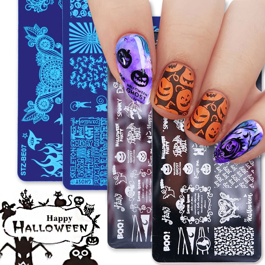Nail Stamping Plates Halloween Skull Witch Nail Art Plate Stainless Steel  Design Stamp Template For Printing Stencil Tools From Oldtree, $2.37 |  DHgate.Com