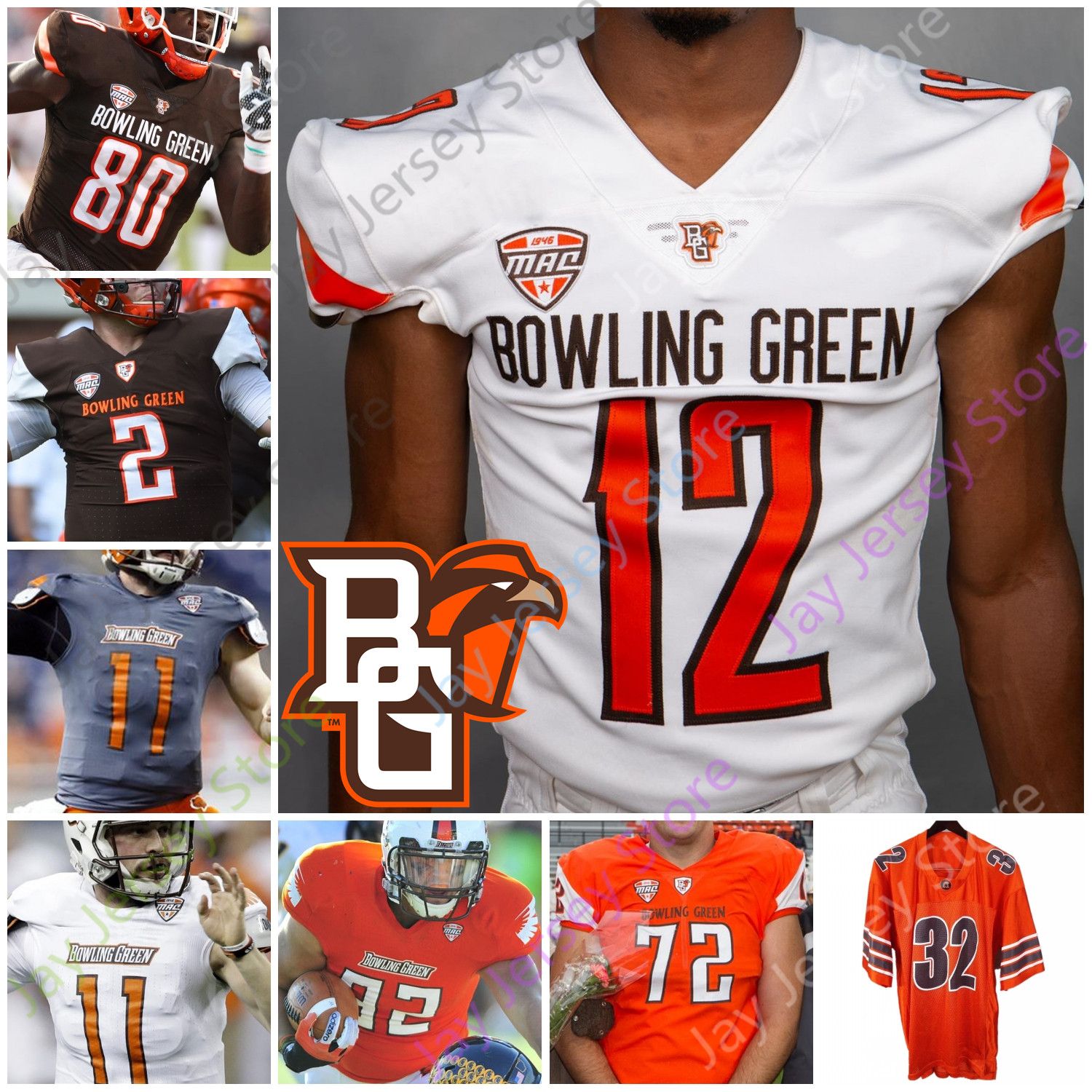 2020 Custom 2020 Bowling Green BGSU Football Jersey NCAA College 13