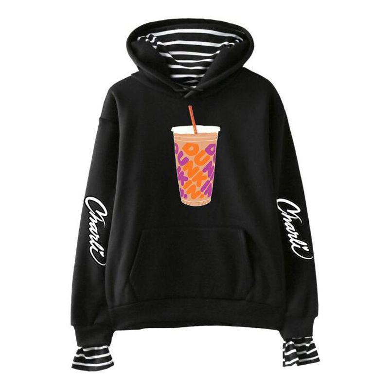 Internet Celebrity Charli DAmelio Fake Two Piece Hoodies Women