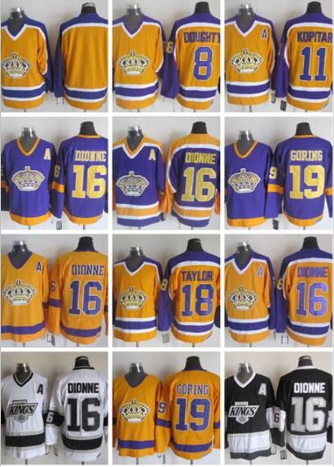 2021 Mens Los Angeles Kings Vintage Version Jerseys 16 DIONNE 8 DOUGHTY