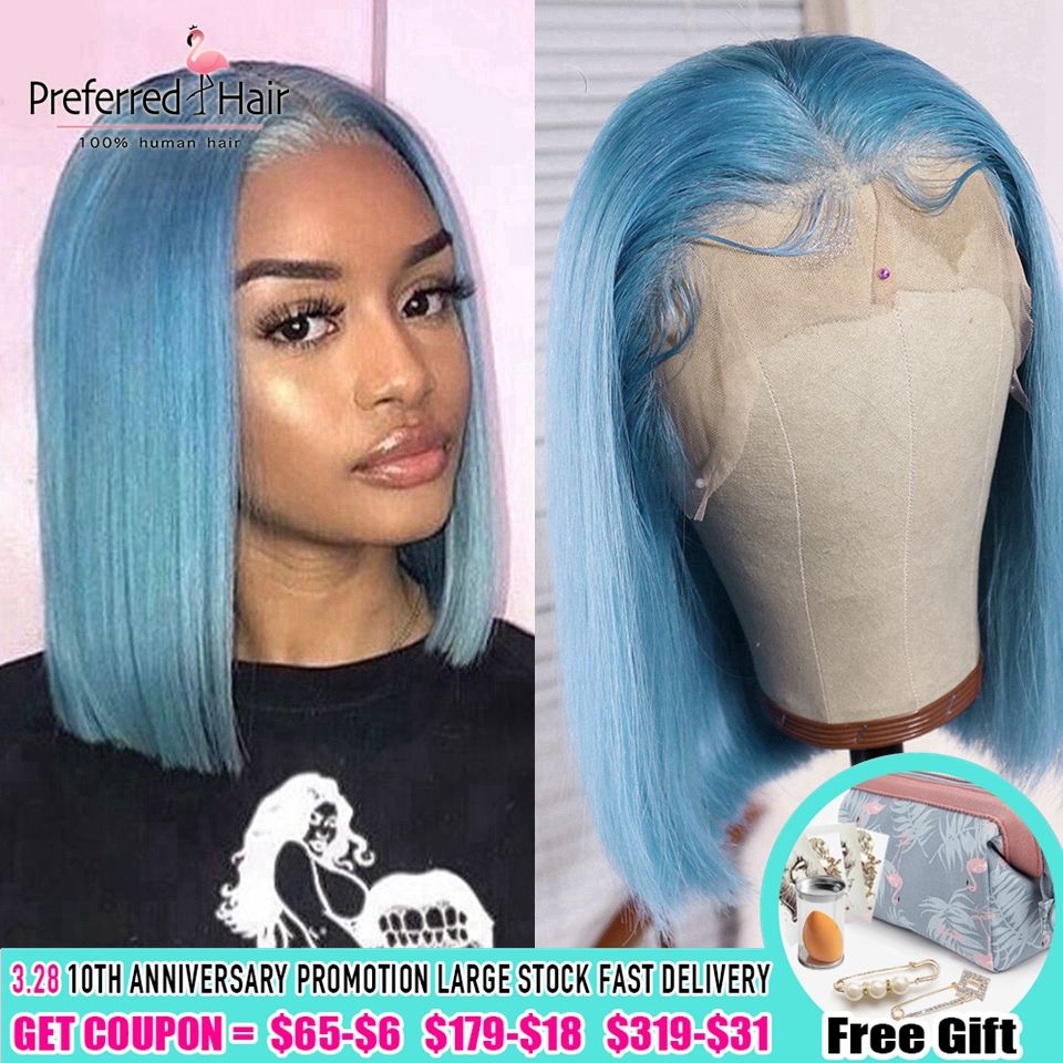 blue wig bob