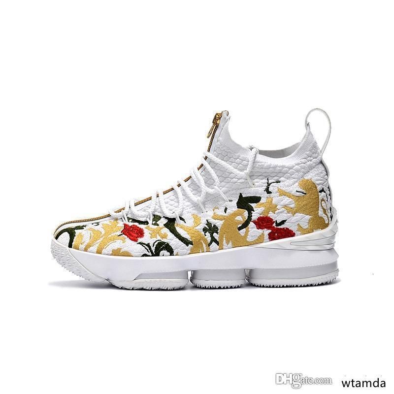 Compra Hombres Baratos Lebron 15 Diamante Zapatos De Baloncesto Del Césped  A La Venta De Flores Estilo De Vida Negro Blanco Azul De Corte Bajo Botas  De Las Zapatillas De Deporte Al