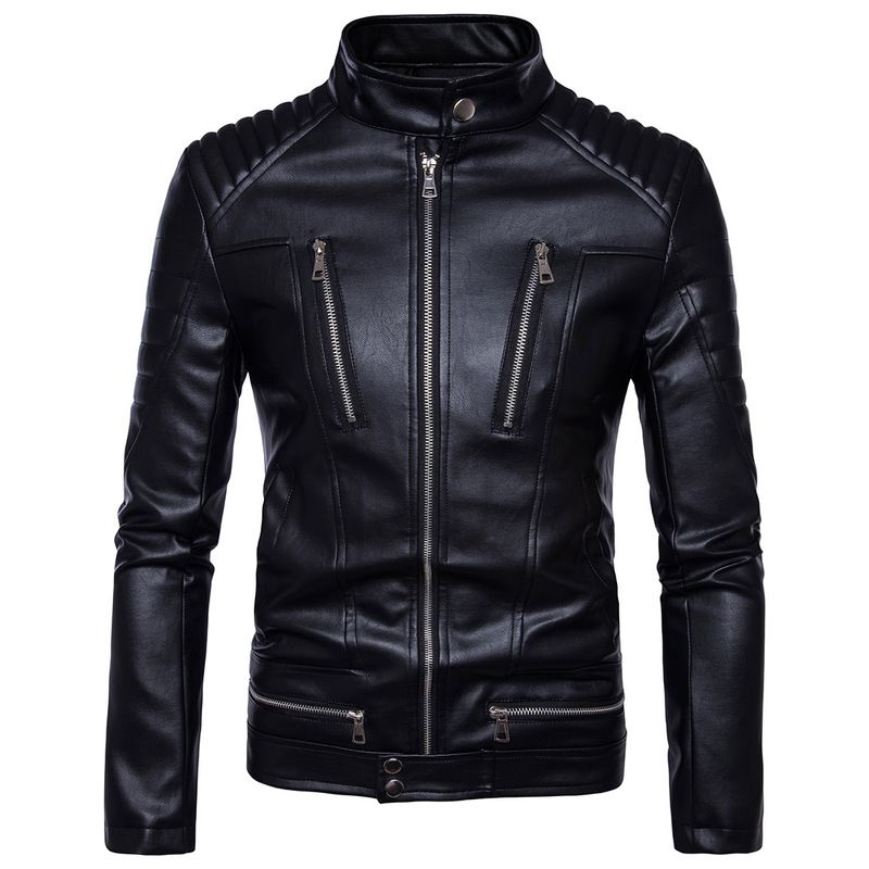 Compra Hombres Bombarderos Chaquetas Moda Hombres Faux Cuero Abrigo  Cremallera Abrigo Abrigo Chaqueta Motocicleta Ciclistas Punk Hombre Marca  La Mejor Marca Barato | Entrega Rápida Y Calidad | Es.Dhgate