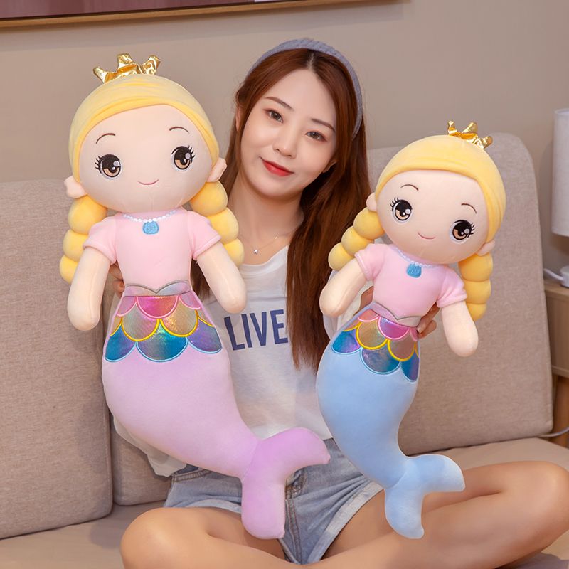Cute mermaid stuffed toy large cartoon humanoid animal doll girl sleeping to appease plush doll soft Cute mermaid stuffed toy large cartoon humanoid animal doll girl sleeping to appease plush doll soft