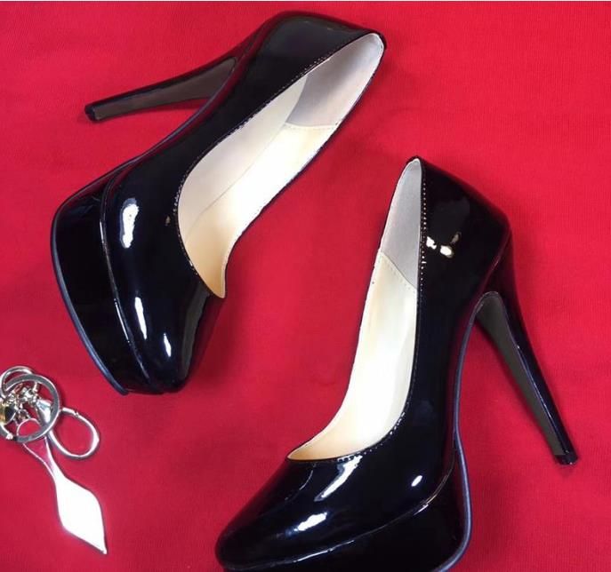 Luxe designer hoge hakken damesschoenen rode zool hoge hakken naakt zwart  rood lederen sexy super hoge