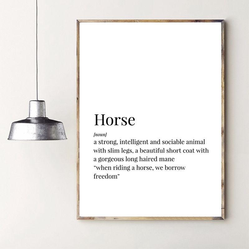 2020 Horse Definition Wall Art Canvas Poster Prints Animal Horse Quotes Painting Minimalism Black White Picture Home Wall Decor From Zhu793737893 6 69 Dhgate Com