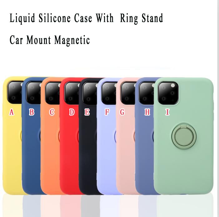 Melhor Capa De Silicone Líquido Para IPhone 11 PRO MAX X XS XR 8 7 PLUS 6S  Com Anel De Suporte Magnético Monte Car Trabalho À Prova De Choque Macio  Slim Fit
