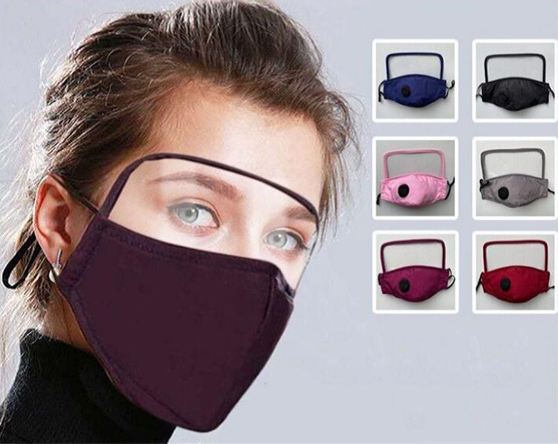 2020 2 In 1 Face Mask With Eye Shield Anti Dust Facemask 2 Layers