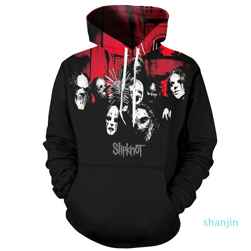 Compre Moda 3d Hoodies Homens Slipknot Imprimir Moletom Com Capuz Homens Frescos Rocha Pulôver Heavy Metal Faixa Preta Hoodies Streetwear De Shanjin, $231,8 | Pt.Dhgate.Com