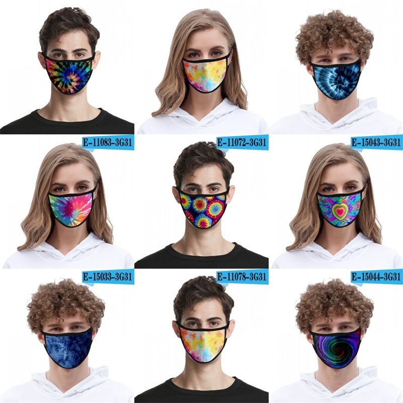 2021 Tie Dyed Gauze Mask 3D Ice Silk Cloth Dustproof Breathing