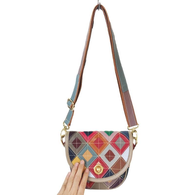 Multi-color Cowhide Handles Shoulder Bag Bovine Leather Strap Long Belt 118cm