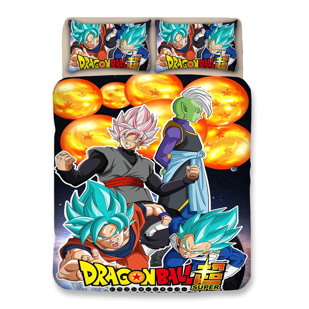 Anime japonés Dragon Ball Z Super Saiyan Goku hoja de tiro de la cama de la Anime japonés Dragon Ball Z Super Saiyan Goku hoja de tiro de la cama de la