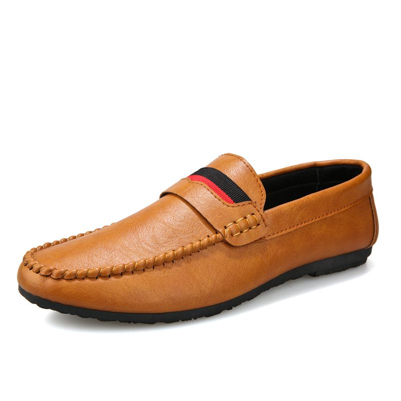 Handmade Leather Mens Shoes Casual Men Breathable Driving Shoes Slip