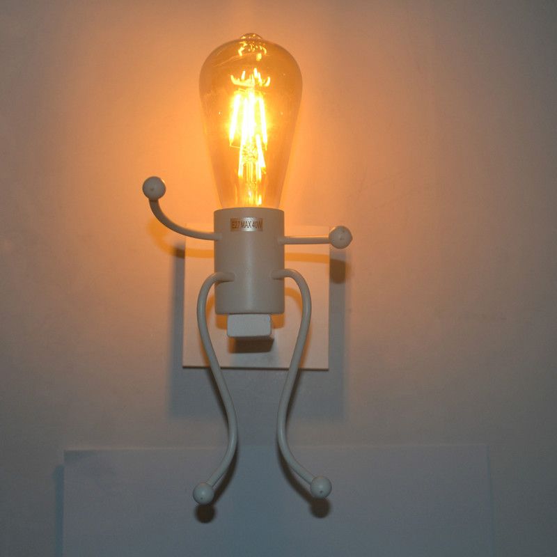 2021 Vintage Wall Lamp Small Robot Art Sconce Wall Lights Iron Wandlamp For Storefront Bedroom Light Fixtures Retro Lamparas De Pared From Carmlin 47 64 Dhgate Com