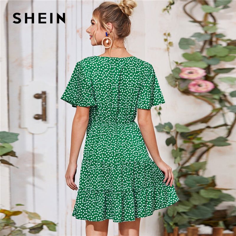 shein green dress