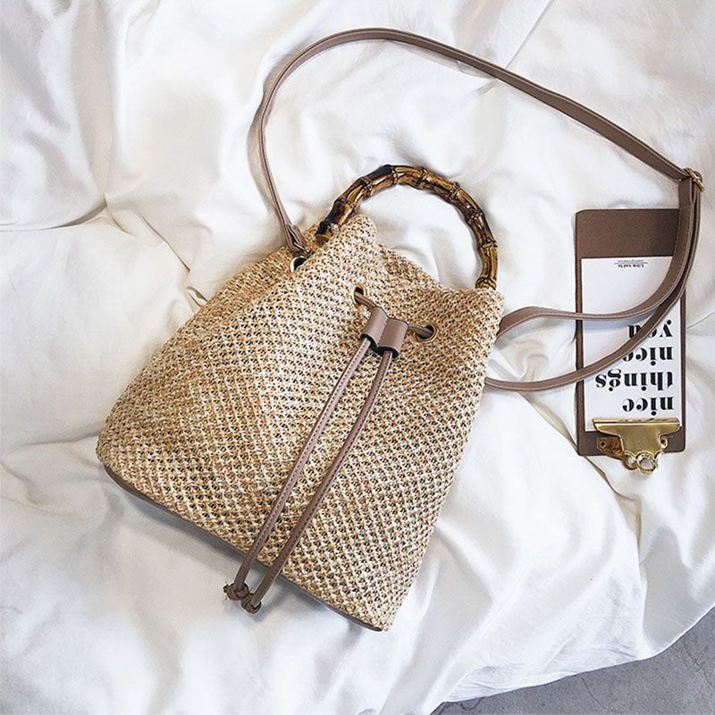 straw bucket purse