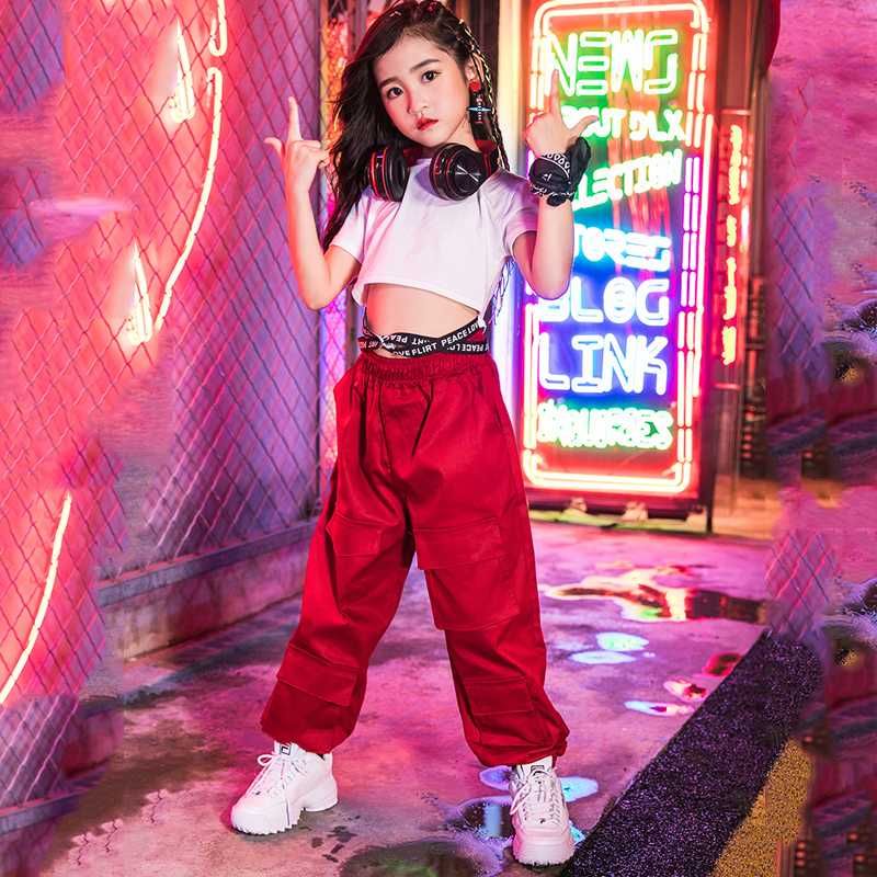 red and white hip hop outfits