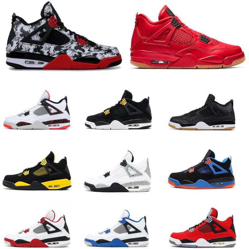 2020 Bred 4 4s Mens Basketball Shoes White Cement Loyal