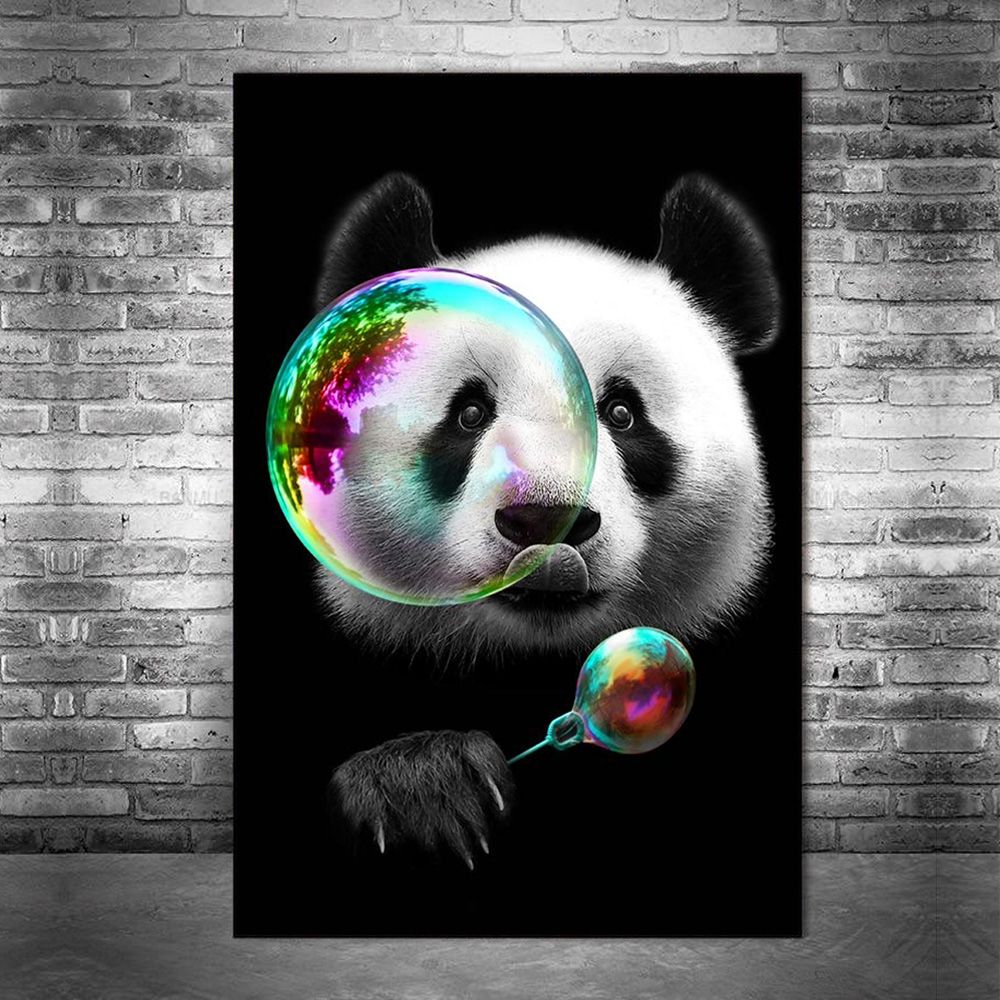 Solo se Cool Panda LONA pared arte Foto impresión Cuadrado 