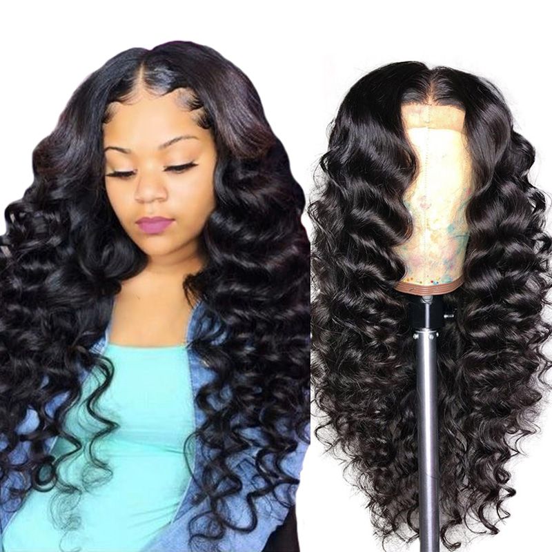 Ishow 28 32 34 40 inch Water 150/180/200% Afro Kinky Curly Loose Deep Yaki  Straight Lace Frontal Wig Human Hair Lace Front Wigs Natural Color for Women