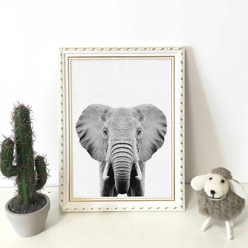 2020 Elephant Print Nursery Safari Animal Wall Art Canvas Painting Nordic Poster Wall Picture Baby Room Art Wall Decor From Zhu793737893 6 69 Dhgate Com